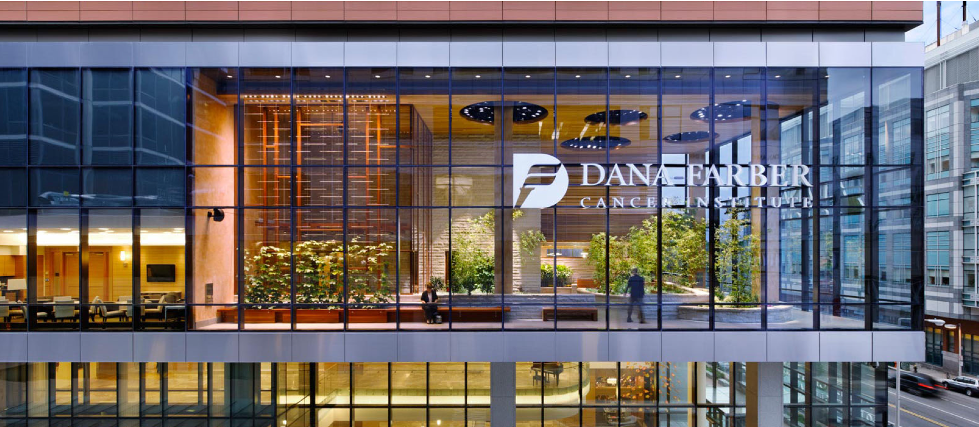 A view of the Dana-Farber / Harvard Cancer Center building.