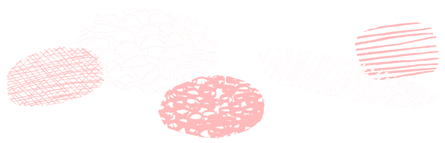 Egg like shapes with patterns and textures