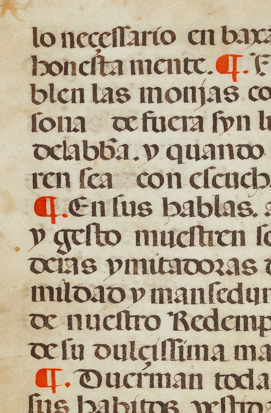 A picture of text from a Medieval manuscript